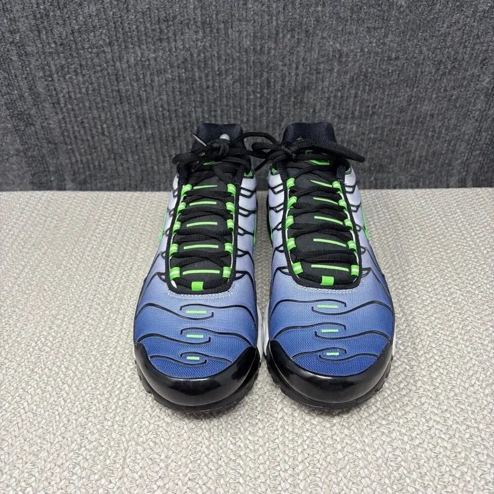 Nike Air Max Plus Black Scream Green White Athletic Shoes Mens 9.5 DX4326-001